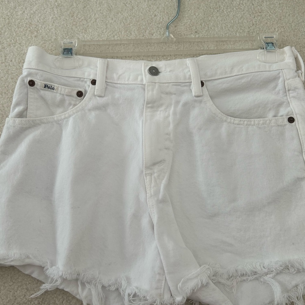 Ralph Lauren White Denim Cutoff Shorts